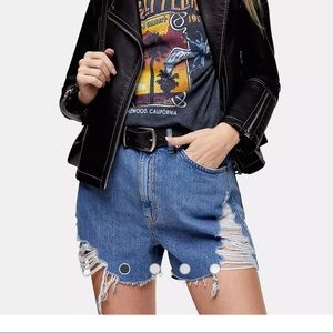 Topshop Super Ripped Mom Jean Shorts NEW Size 8